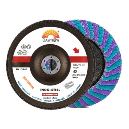 dawn abrasives ceramic grin flap disc 180*22 40#